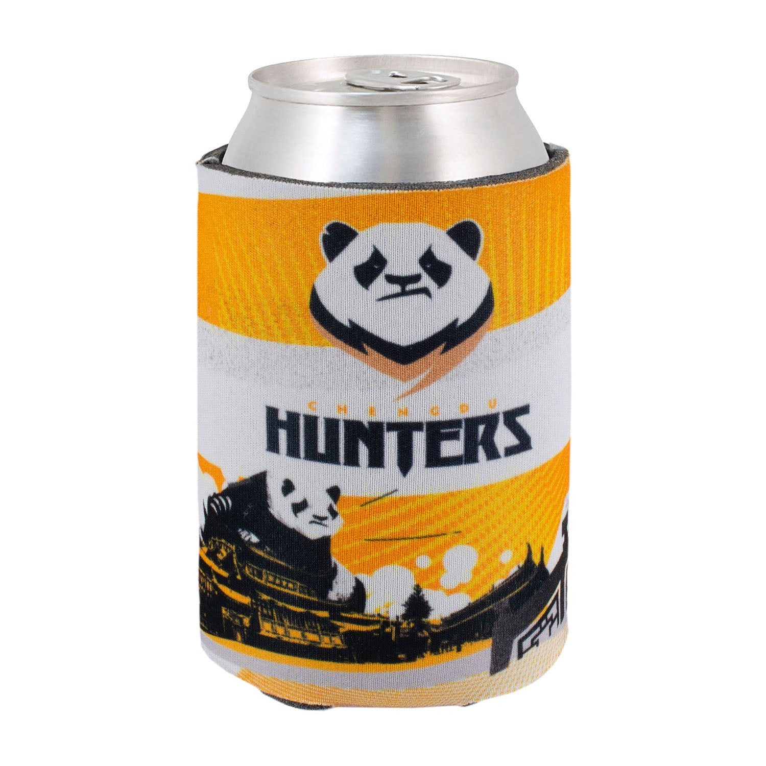 Chengdu Hunters Can Cooler in Yellow - Front Can View