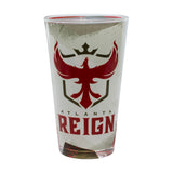 Atlanta Reign 16oz Sublimated Pint Glass in Red - Front View
