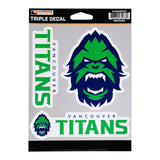 Vancouver Titans 3-Pack Decals in Green - Front View