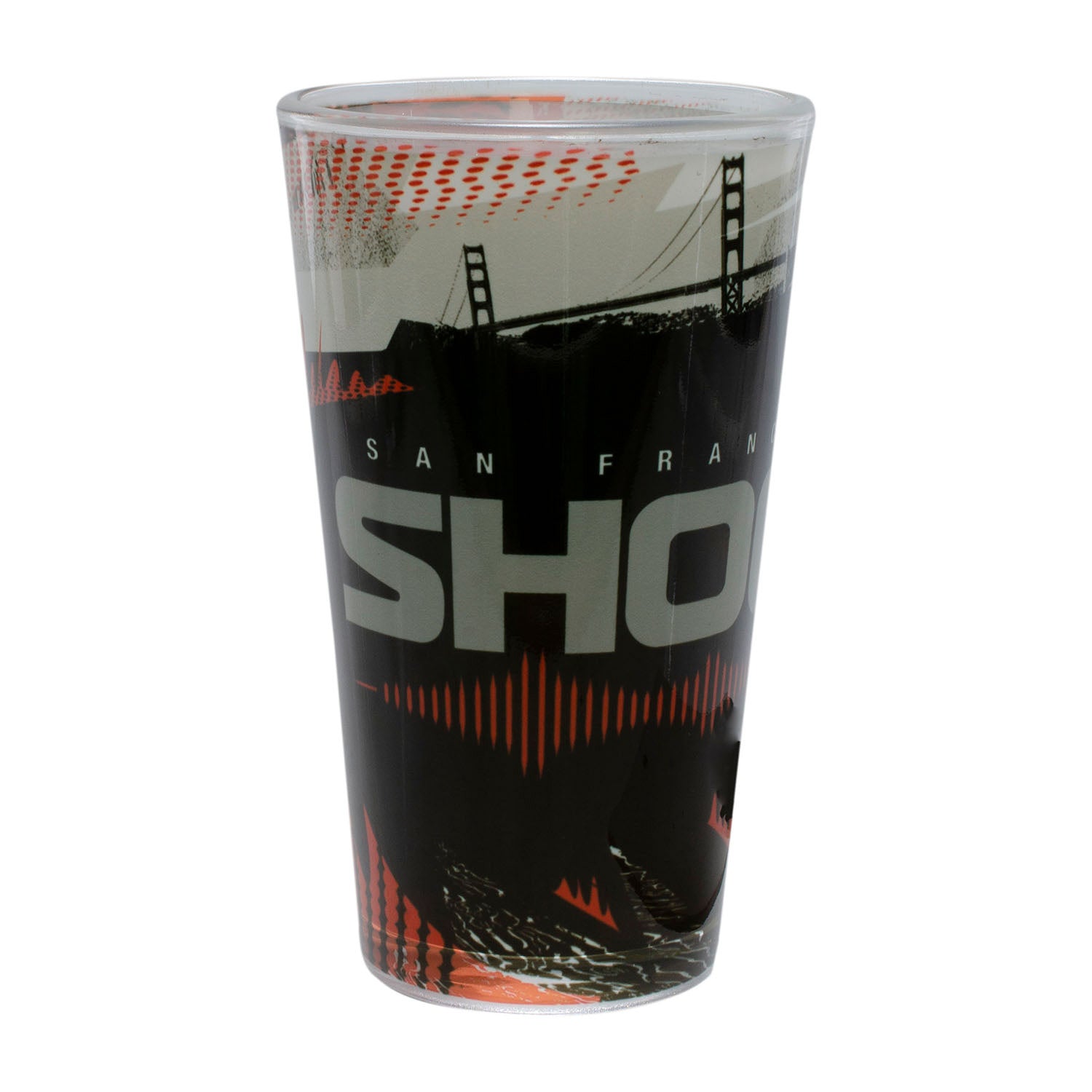 San Francisco Shock 16oz Sublimated Pint Glass in Black - Front View
