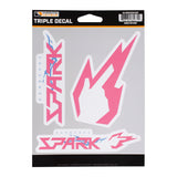 Hangzhou Spark 3-Pack Decals in Pink - Front View