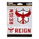 Atlanta Reign 3-Pack Decals in Red - Front View