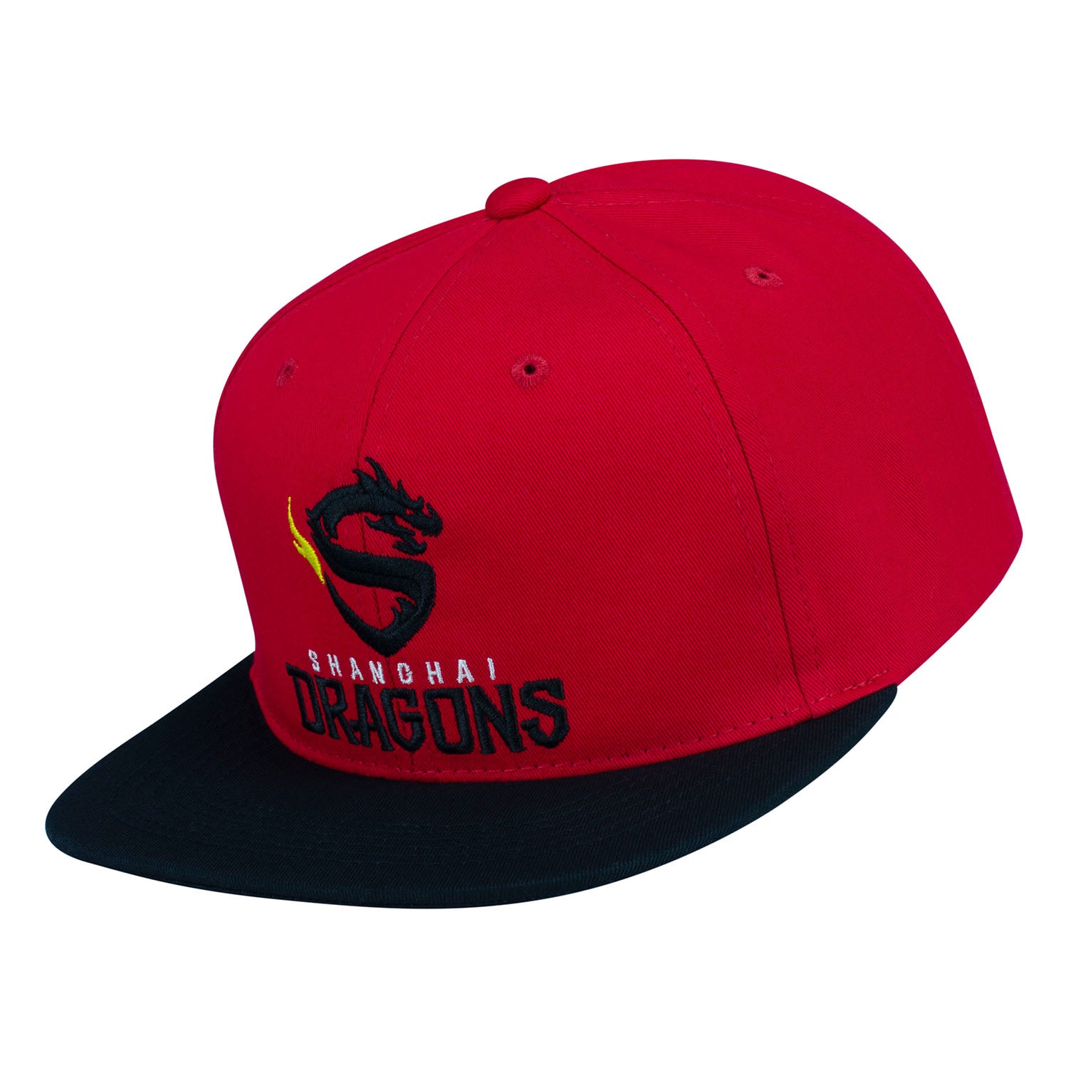 Shanghai Dragons Red Snapback Hat - Left View