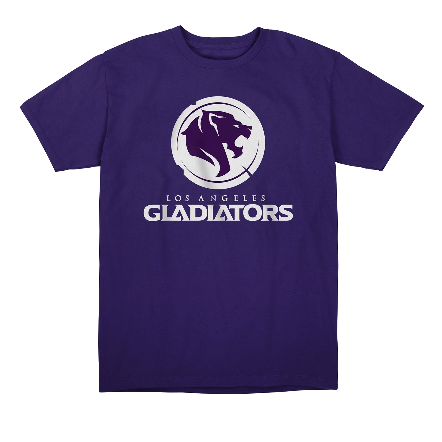 Los Angeles Gladiators Purple Team Identity T-Shirt - Front View