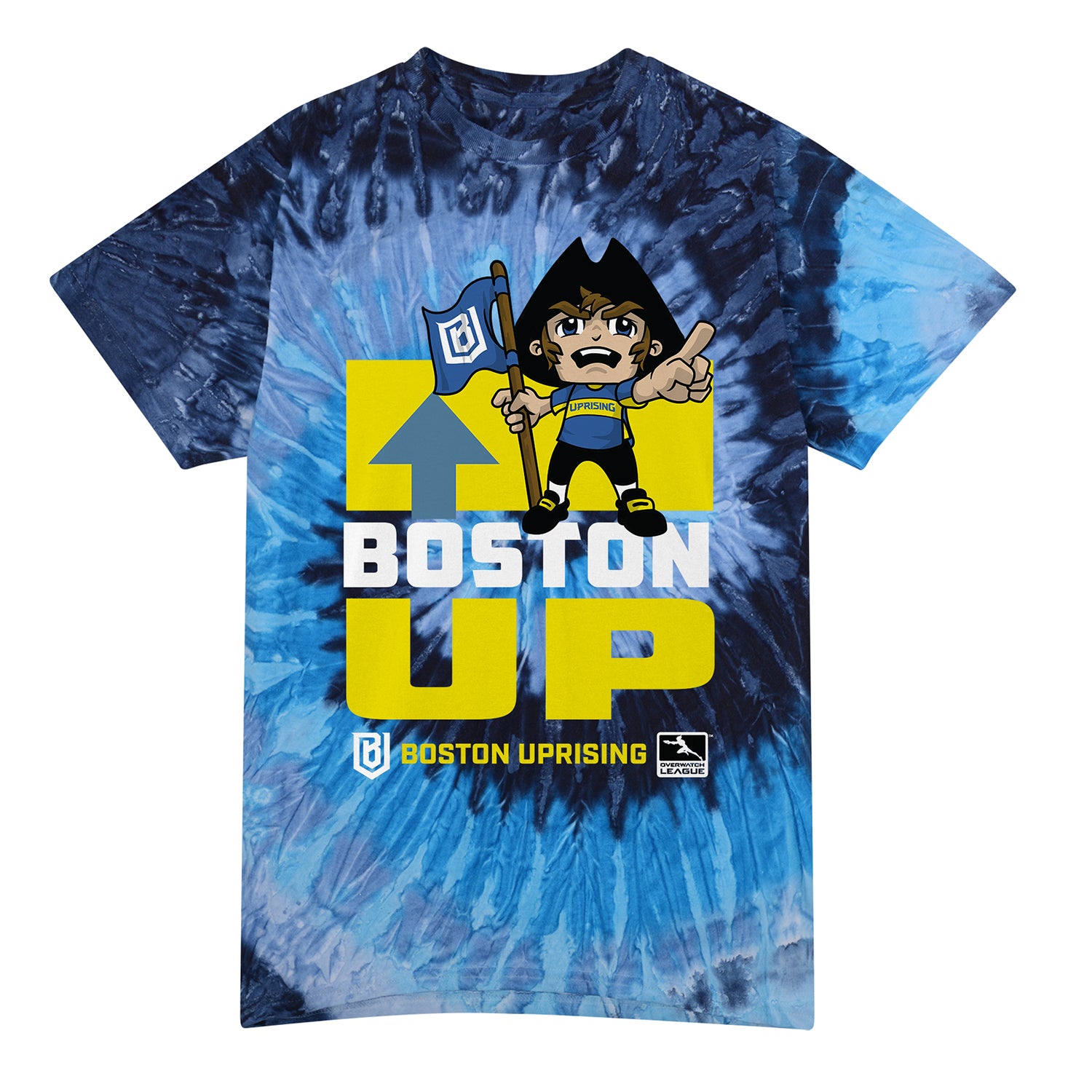 Boston Uprising Tie-Dye Chibi Mascot T-Shirt - Front View