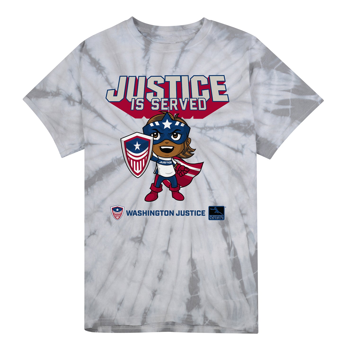 Washington Justice Tie-Dye Chibi Mascot T-Shirt - Front View